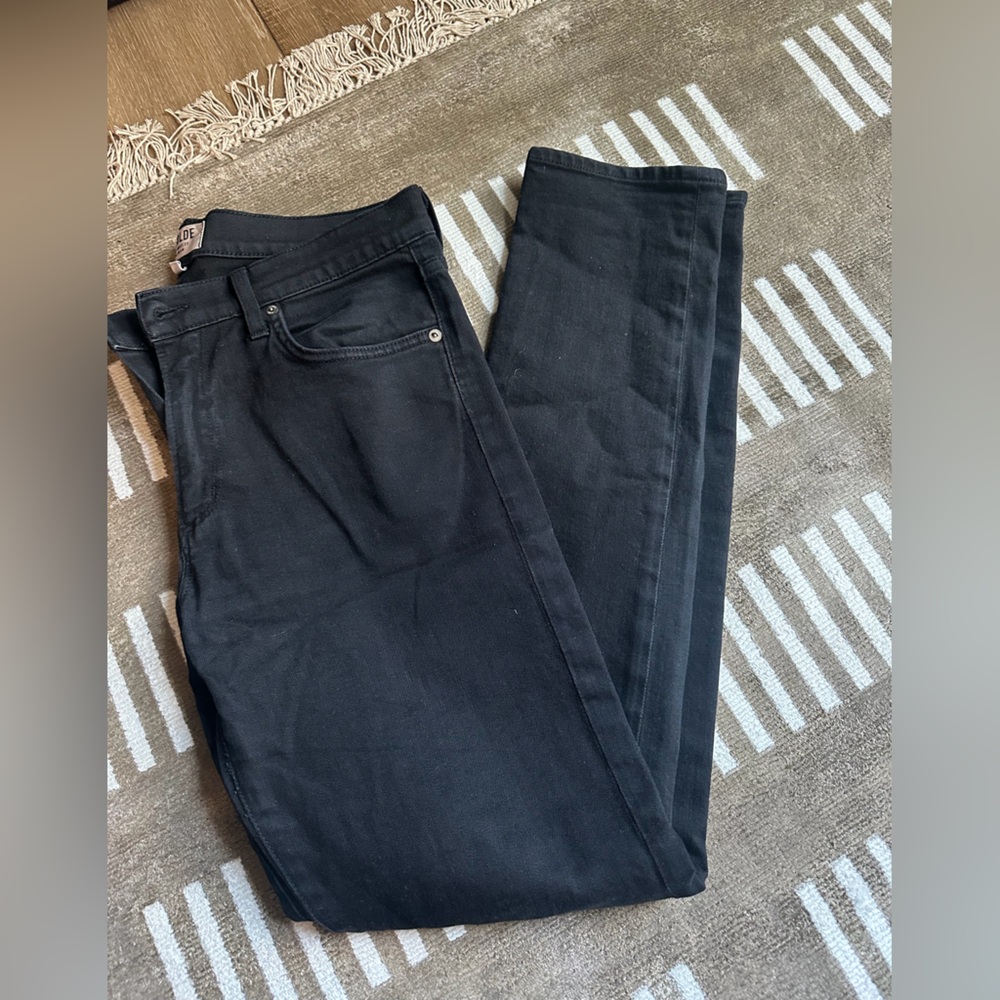 Agolde Men's Dark Black Straight Jeans